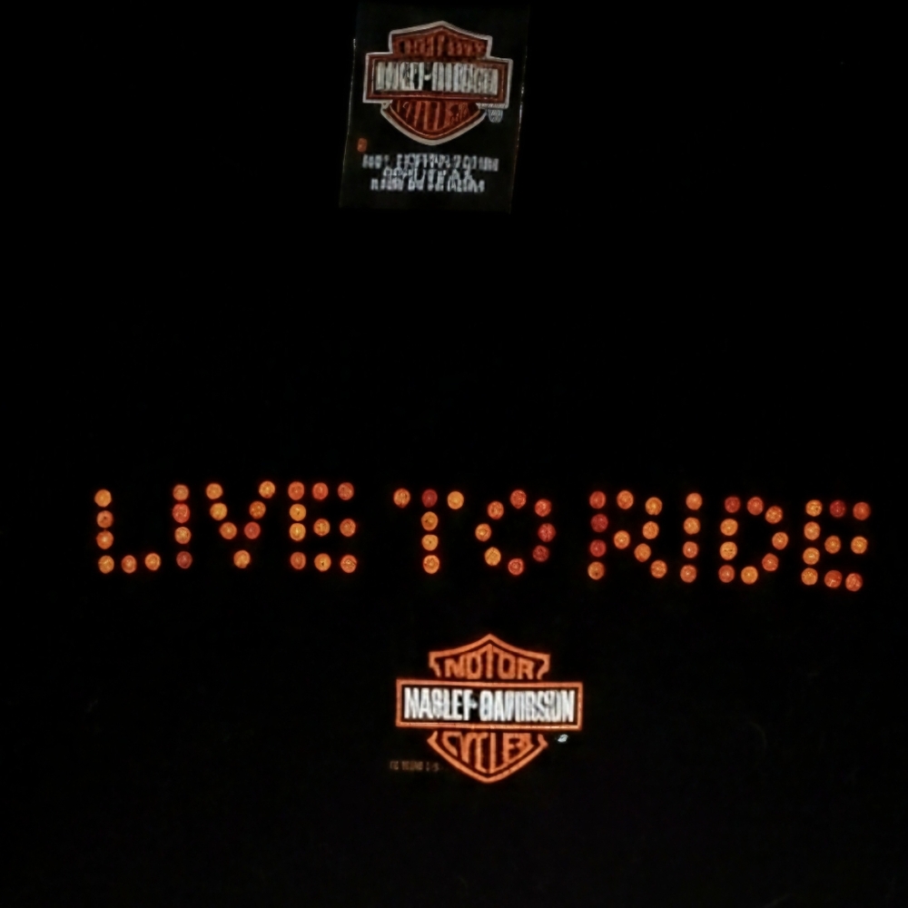 📣Vintage Y2K Harley Davidson 🏍️ Bling Live To Ride Black 🖤 Sleeveless Small🧡